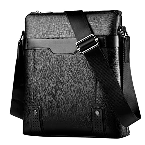IKAXIYO Bolsa carteiro masculina de couro sintético para viagem de negócios, bolsa transversal de om