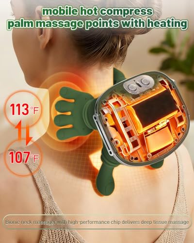 Image of Siaasoo Neck Massager(Original OEM), Heating Bionic Massager(Patent Pending), Electric Deep Tissue 3D Kneading Massager, Portable Neck Massager, S