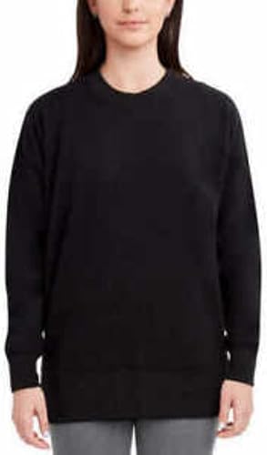 Kirkland Signature Sudadera acogedora de forro polar con cuello redondo para mujer colores negro XL Negro -