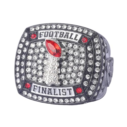 Image of 12 pcs Pack FFT02 6 Styles Football Championship Trophy Ring Champion and Finalist Awards Finger Size 9