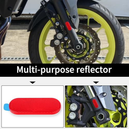 Image of 10 Pack Oval Reflectors Red Self Adhesive Quick Mount for Driveway Fence Gate Posts Trailers Safety Reflectors Automobiles Boats Mailboxes Reflector