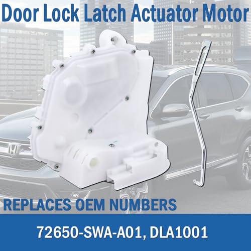 Image of Rear Left Driver Side Door Lock Latch Actuator Motor with Rod Compatible with 2007-2011 Honda CR-V CRV, Replaces 72650-SWA-A01, DLA1001
