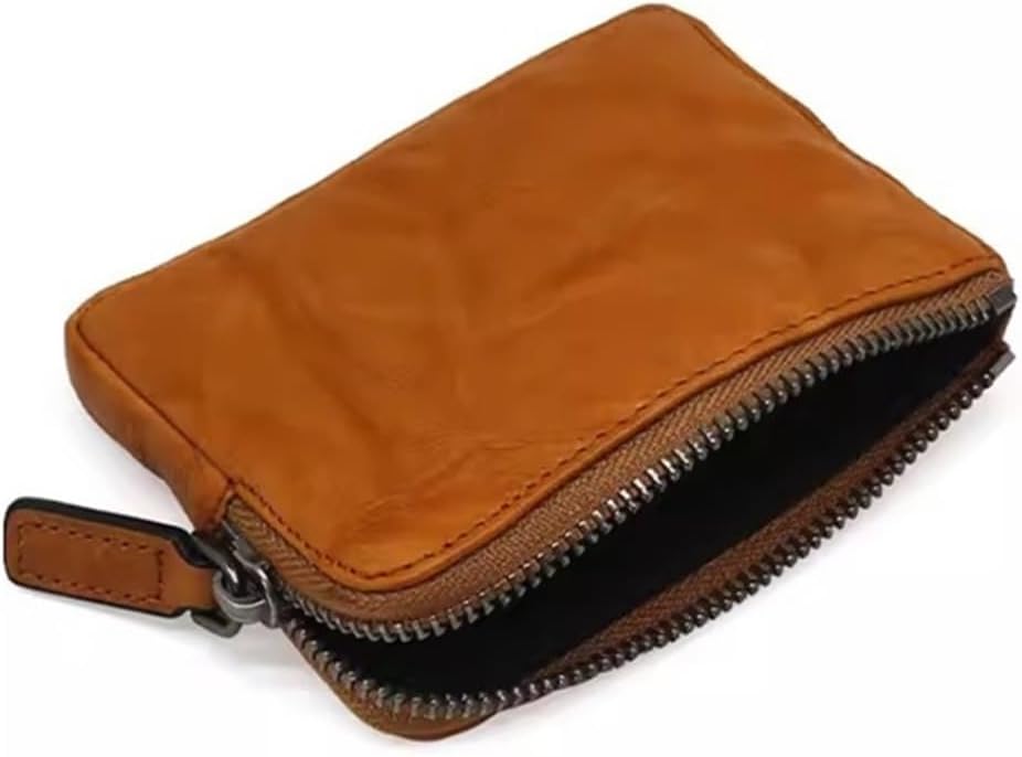 Coin Purse for Men Leather Coin Purse Zip Card Case Mini Function Small Bag Mini Pouch(Colour 1)