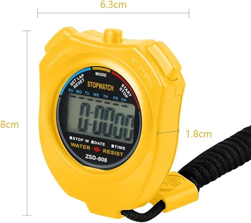 Miniatura 2 de Vicloon Reloj digital LCD, contador deportivo, cronómetro portátil con silbato de acero inoxidable, aplicado a correr, fútbol, baloncesto, natación