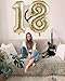 40 Inch Light Gold 18 Number Balloons White Gold Giant 18 Foil Mylar Helium Large Digital Balloon Champagne Gold Birthday Numbers Jumbo Balloons 18th or 81st Anniversary Party Decorations Supplies