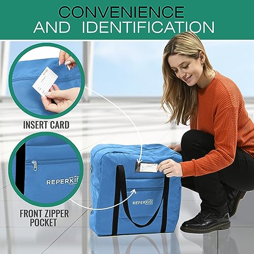 reperkid booster seat travel bag for airplane blue 1734 h x 16534 w x 9534 d compatible with gb pockit stroller and most boosters premium waterproof cover hand bag design durable zipper