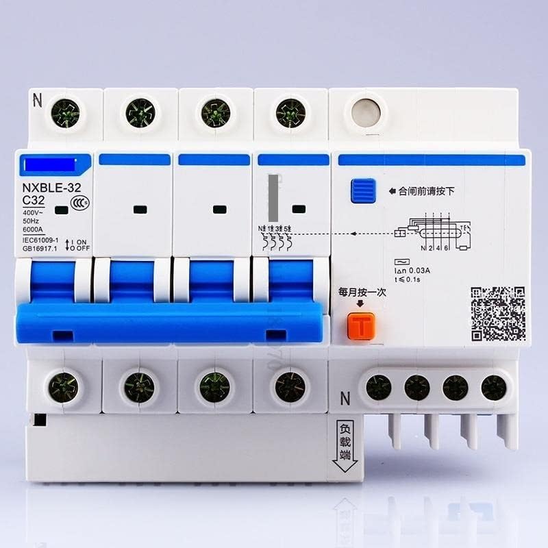 1 個 RCBO NXBLE-32 4P 30mA C10A 16A 20A 25A 32A 残留電流回路ブレーカ交換 DZ47LE