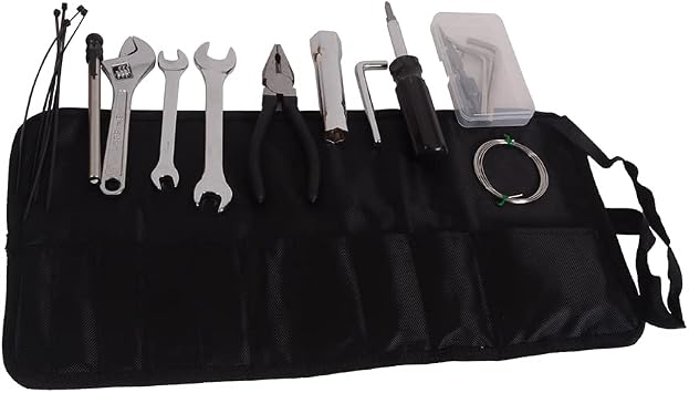 MOTO4U 12PC Universal Compact Repair Tool Kit for Metric Japanese Motorcycles UTV ATV Snowmobiles Snowbikes and Personal Watercraft