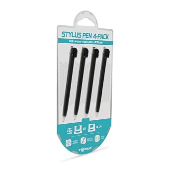 Tomee Stylus Pen Set (4-Pack) for Nintendo DS Lite & DSi Black