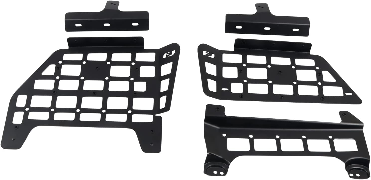 ITrims Rear Cargo Rack Basket for Toyota FJ Cruiser 2007-2023 Interior Luggage Carrier Storage Module Panel Trunk Shelf Hanging Boards Organizer Kit Car Accessories Black Aluminum Alloy (Side)