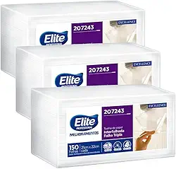 Papel Toalha Excellence Interf 3 Pcts - 450 Folhas Triplas