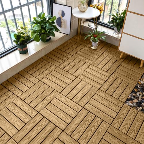 ウッドパネル ウッドタイル ウッドデッキ 置くだけ 人工木 樹脂製...