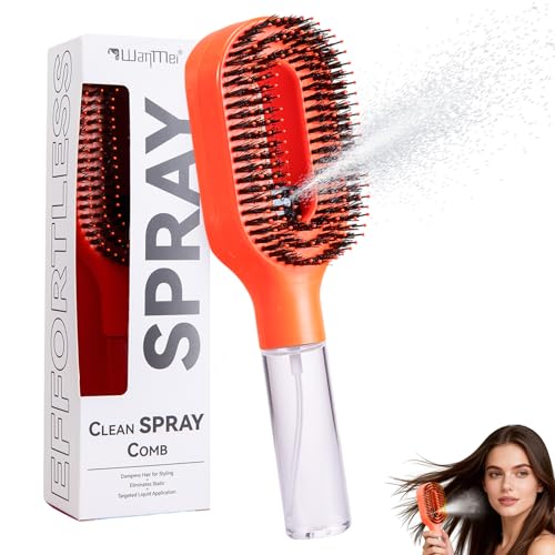 Hair Brush with Water Spray - 2-in-1 Detangler Brush for Frizz Control