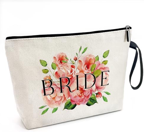 Bridal Shower Funny Cosmetic Bag, Canvas Toiletry Storage Pouch Travel Zipper Makeup Bag, Gifts for Bachelorette Party Wedding Bridal Engagement, Wedding Gifts for Mom Friends Coworker Sister BFF image 4