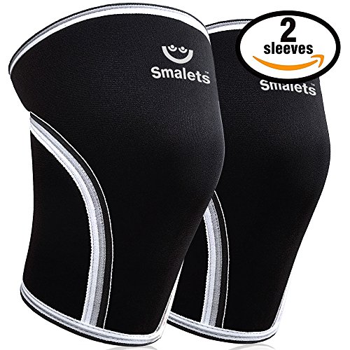Men's Sports & Weightlifting Non Slip Compression Knee Sleeves 7mm 1 Pair Great Support & Relief from Muscle Pain & Fatigue Black, M