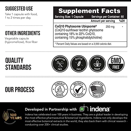 Soactive Coq10® 250 Mg: Coq10 Phytosome With Up To 9X Higher Absorption - Proven Cellular Delivery - Supports Cellular Energy Production (60 Capsules) #TOP6