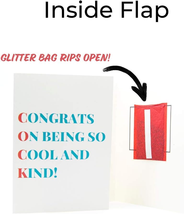 Pranks Anonymous Glitter Bomb Trick Greeting Card - Practical Joke for Congratulations, Happy Birthday, Thank You & Other Funny Novelty Mail for Adults (Congratulations, 1x)