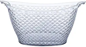 Balde Para Gelo Luxxor 18l Paramount Em Acrílico Transparente Balde De Gelo Grande Para Bar, Festas E Eventos, Ideal Para Bebidas, Champanhe, Cerveja E Uso Decorativo