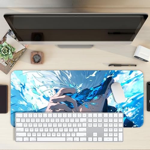 Image of Anime XL Extended Gaming Mouse Pad | XXL Large Desk Mat 60x30cm for Laptop & PC | Non-Slip Rubber Base, Waterproof, Durable & Smooth Surface | Office, Gaming & Study
