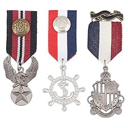 AHANDMAKER 3 piezas 3 estilo Aleación Colgante Pin, Broche Antiguo de Bronce Y Platino, Medalla de Héroe de Combate, Accesorio de Medalla Militar de Aleación para Mujeres Y Hombres