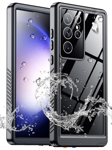 MOZOTER for Samsung Galaxy S23 Ultra Case Waterproof [IPX8 Underwater Case][Full Body Shockproof & Military Dropproof]Clear Sound Quality Built-in Screen Protector for Samsung S23 Ultra 6.8 inch-Black