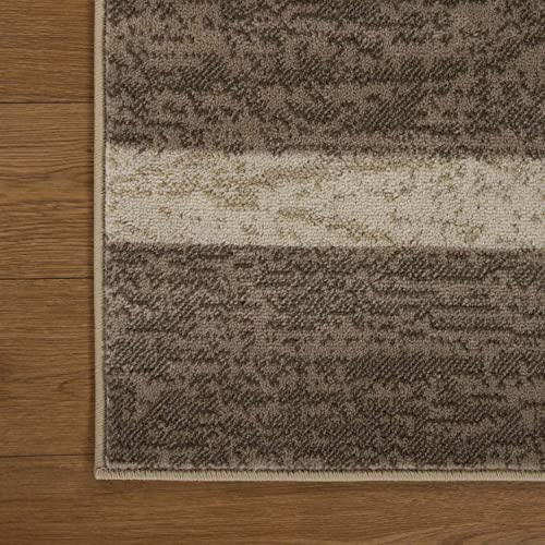 Tapete decorativo interior beige 7x9 pies moderno miniatura 5