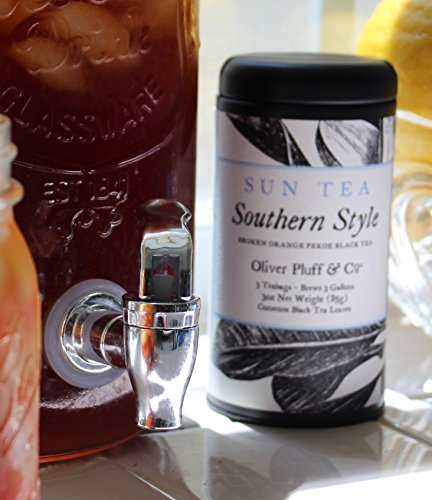Oliver Pluff & Co. Sun Tea | 3 Teabag Tin | 1 Gallon Per Teabag | Tea, Water, Pitcher, Sun (Southern Style) #TOP2