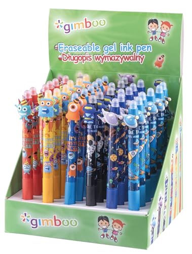 Bolígrafos borrables escolares con motivos de monstruos para apuntes perfectos