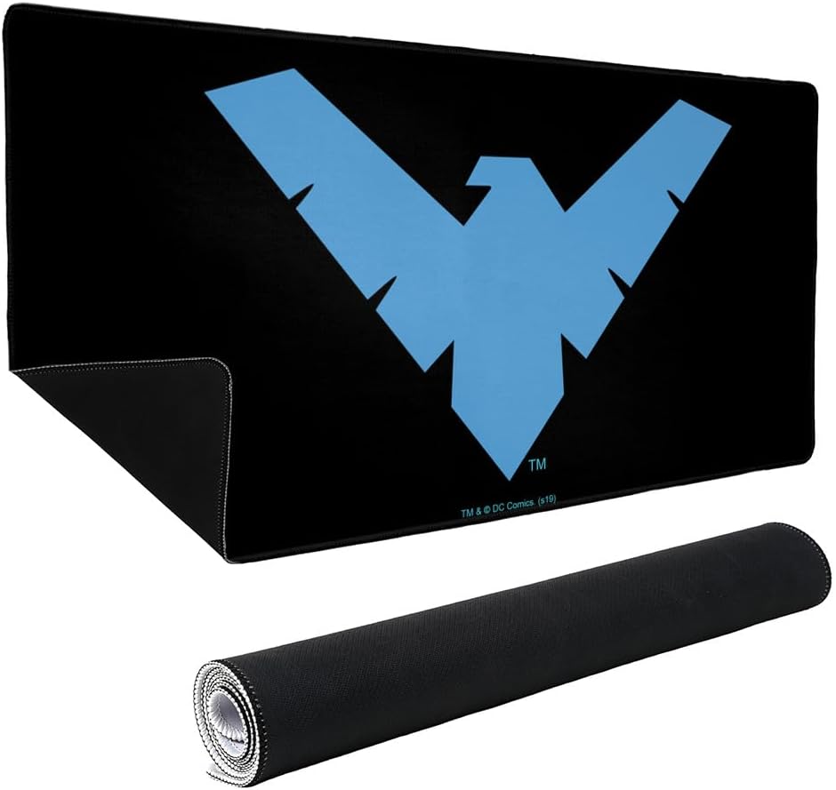 Batman Nightwing Logo Large Gaming Mouse Pad Desk Mat with Stitched Edges, Non-Slip Base for Gamer, Home and Office, 31.5 x 15.7