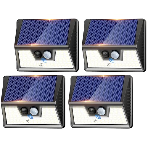 nipify Lampe Solaire Extérieur Détecteur de Mouvement, Lot de 4 Lumiere Solaire Exterieur Avec...