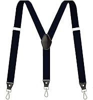 Vauhse Men's Adjustable Y-Back Suspenders with Elastic Straps - Heavy Duty, Durable for Work & Formal Wear