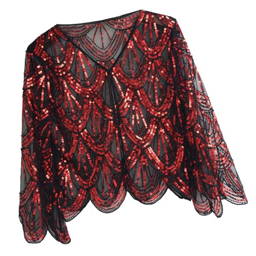 Sequins Flapper Shawls Wrap for 1920s Prom Wedding Party Beauty Scarf Blingbling Sequins for Evening Dress