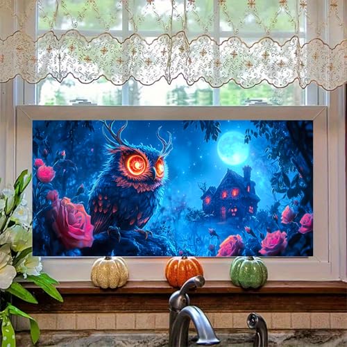 Vinilo decorativo Halloween búho 39.3x17.7 pulgadas miniatura 6