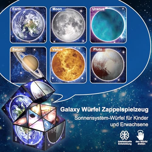 Euclidean Cube Sternenwürfel Zauberwürfel-Set, Verwandlungswürfel Magische Puzzle-Würfel für Kinder und Erwachsene (Galaxiewürfel)