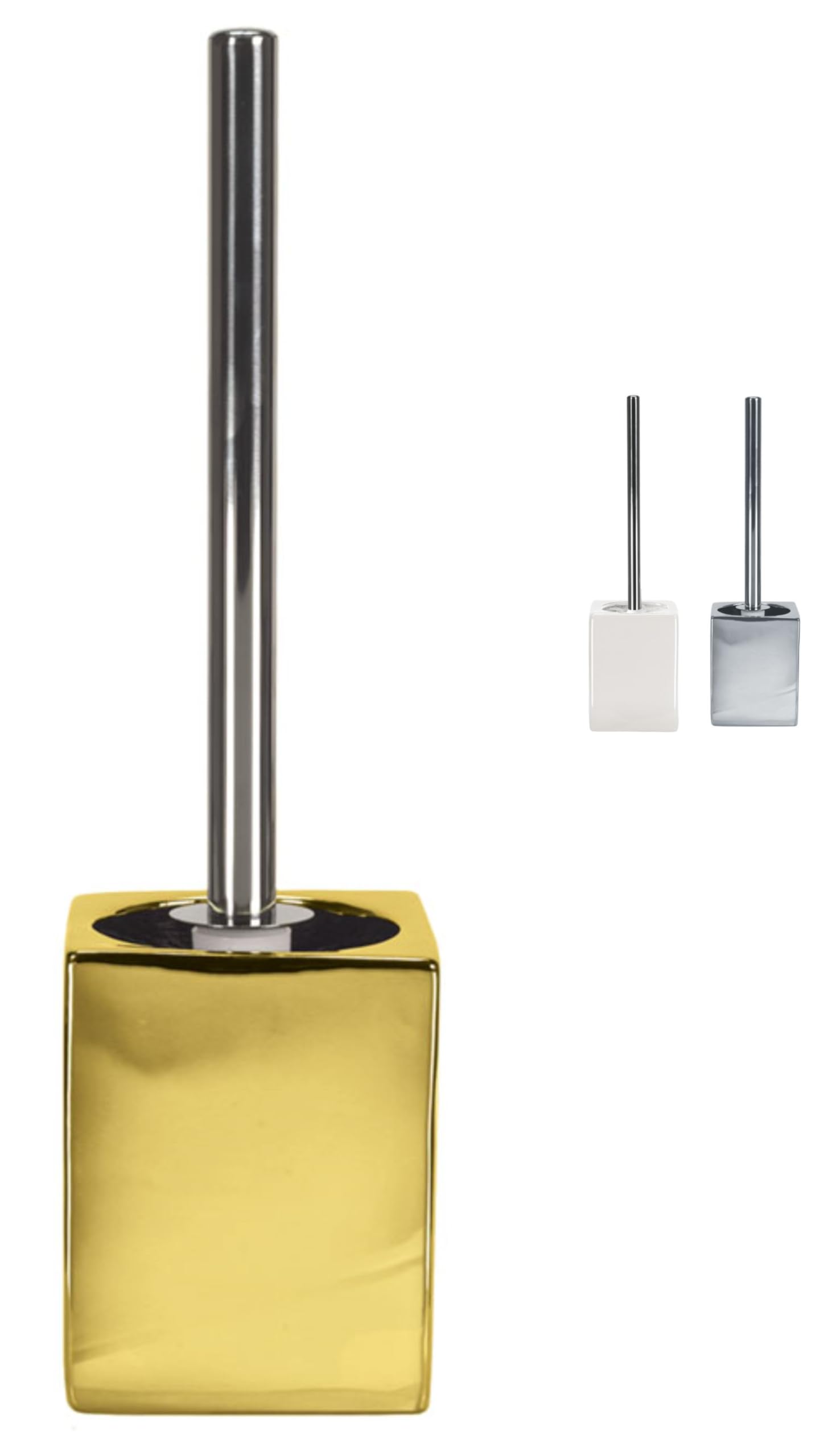 Kw Gold Luxury Ceramic/Porcelain/Stoneware Toilet Brush And Holder (Gold)