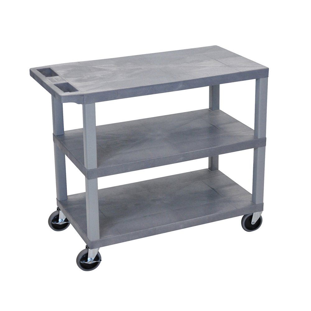 Offex18 x 32 Inches Cart 3 Flat Shelves, Gray (OF-EC222-G) by Offex