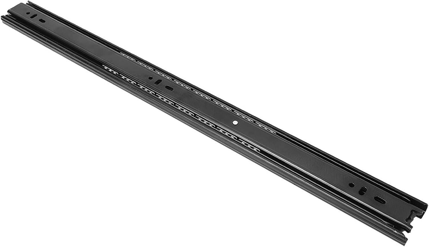 Fafeicy 3 Section Ball Bearing Drawer Slide 12 inch 40kg Load Capacity with Shock Dampening Beads for Cabinet Drawer Slide (Black)