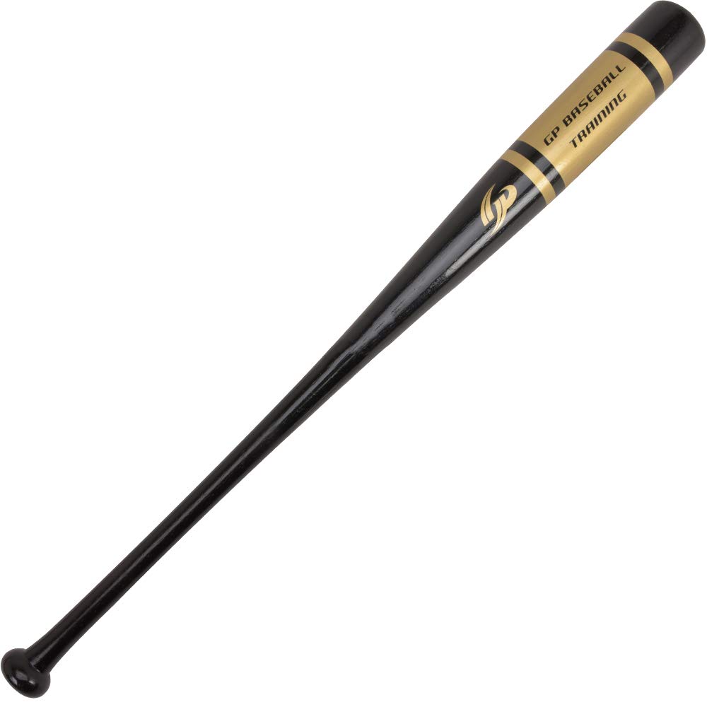 GP Baseball Training Bat, 33.5 inches (85 cm), 33.2 oz (1,000 g), Wood, for High School Students and Up, Black x Gold
