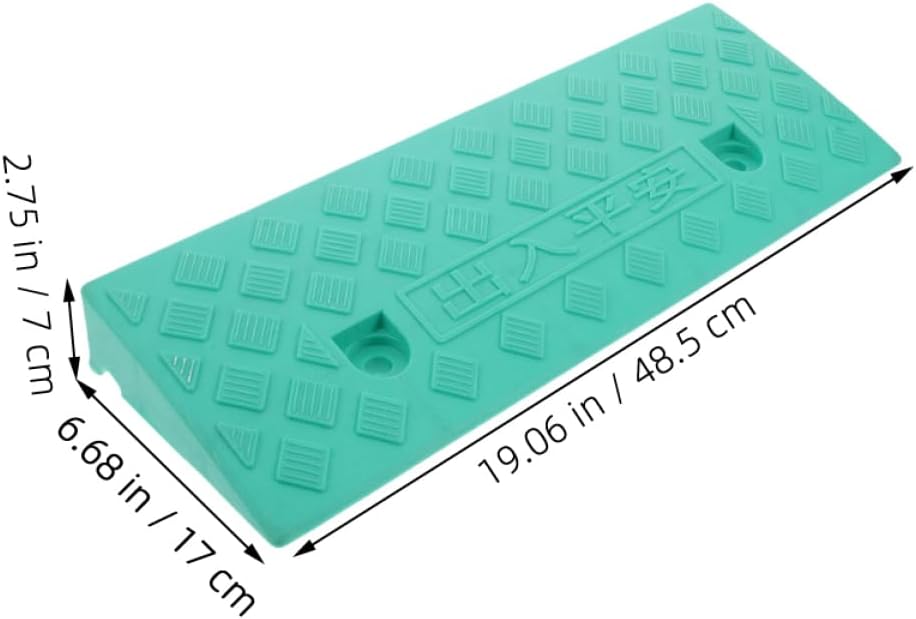 Heavy Duty Plastic Curb Ramp for Driveways Sidewalks Doorways Portable Anti-Slip Climbing Aid for Wheelchairs Scooters Bikes Green Design for Safe Access