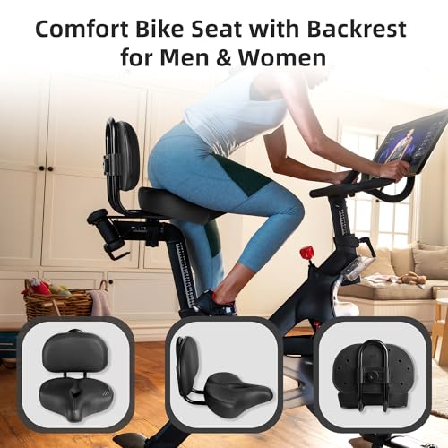 Image of Oversized Bike Seat for Peloton Bike & Bike+, Comfort Seat Cushion Compatible with Peloton, Road or Exercise Bikes, Bicycle Wide Saddle Replacement for Men & Women, Accessories for Peloton