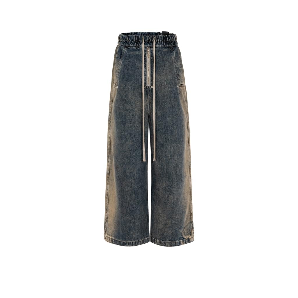 Jean dégradé délavé unisexe grande taille 2XL jambe large ample