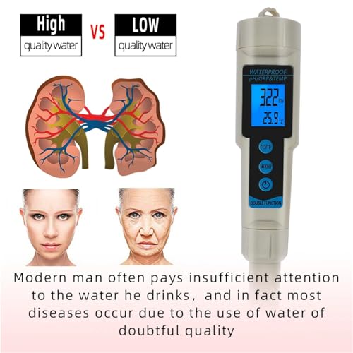 Probador de Agua, Medidor de ORP 3 en 1, probador de pH, ORP y Temperatura con retroiluminación, multiparámetro, Digital, Tri-Metro, Monitor de Calidad del Agua, 40% de Descuento - imagen 5