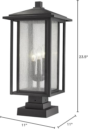 Miniatura 9 de Z-Lite 554PHXLS-SQPM-BK - Accesorio de montaje en muelle de 3 luces, color negro