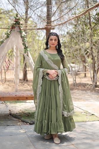 Image of Wedani Georgette Sequins Work Anarkali Kurta Set for Women