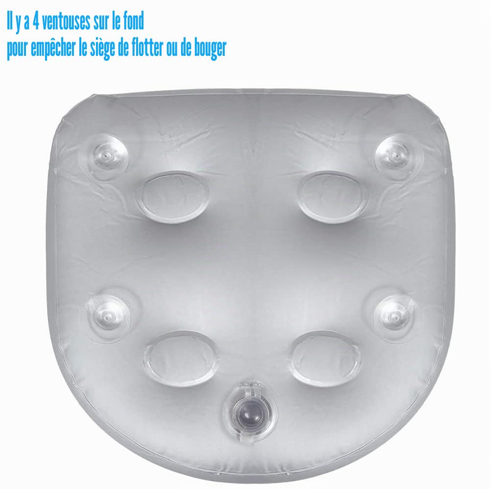 LATERN 2Pcs Siège D'appoint Gonflable, Coussin De Dossier De Siège D'appoint pour Spas avec 4 Ventouses pour Tous Les Jacuzzi Et Spas (47 x 37cm)