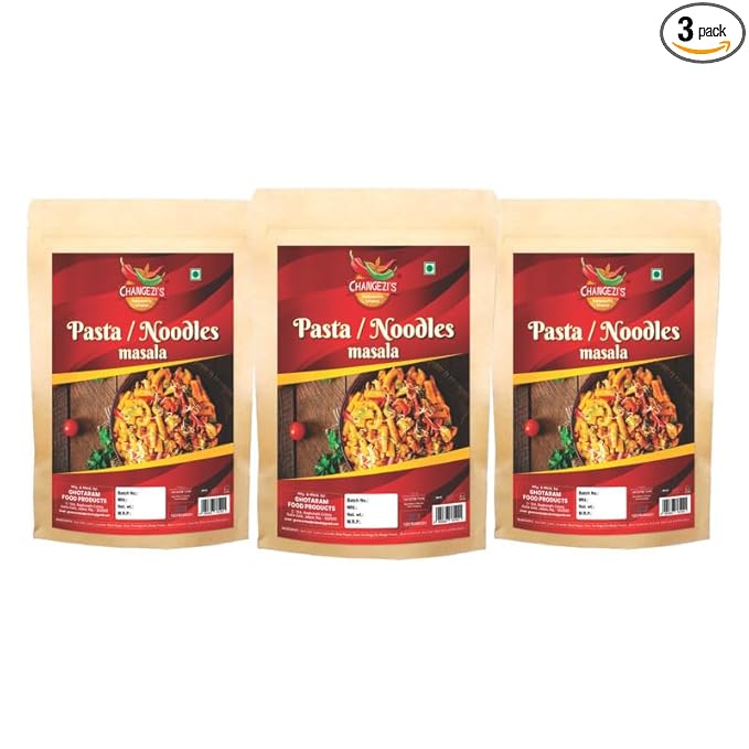 Changezi's Chinese Masala Pasta Masala Macaroni Masala | Noodles/Penne/Fusilli Pasta Masala | Whole Spices Blend With Authentic Traditional Taste-720gm(pack of 3x 240gm)