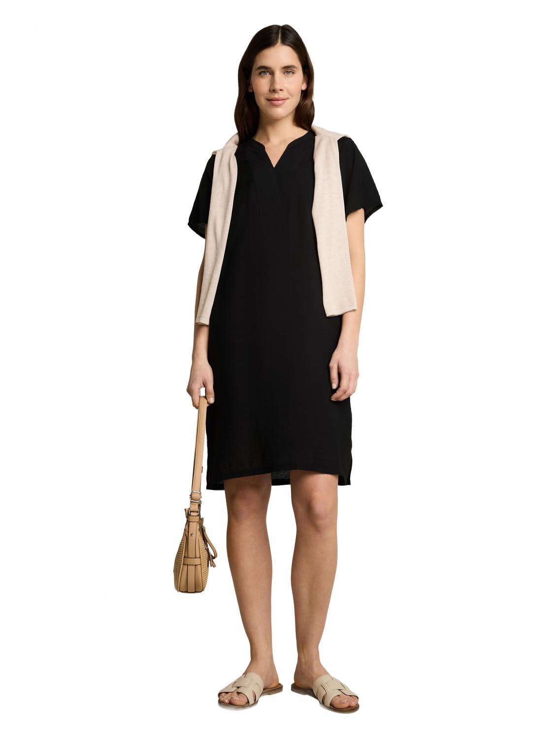 Tom Tailor Damen 1051254 Kleid mit V-Ausschnitt