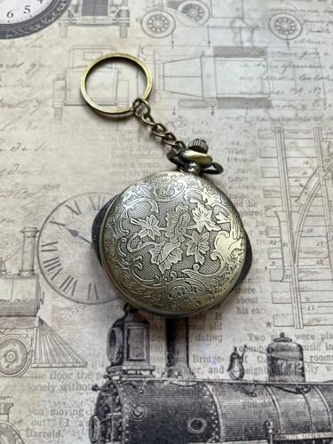 Image of Vintage Quartz Pocket Keychain for Men & Women - Classic Retro Antique Style Anime Marvel Super Hero Timepiece, Decorative Accessory for Bags and Backpacks.