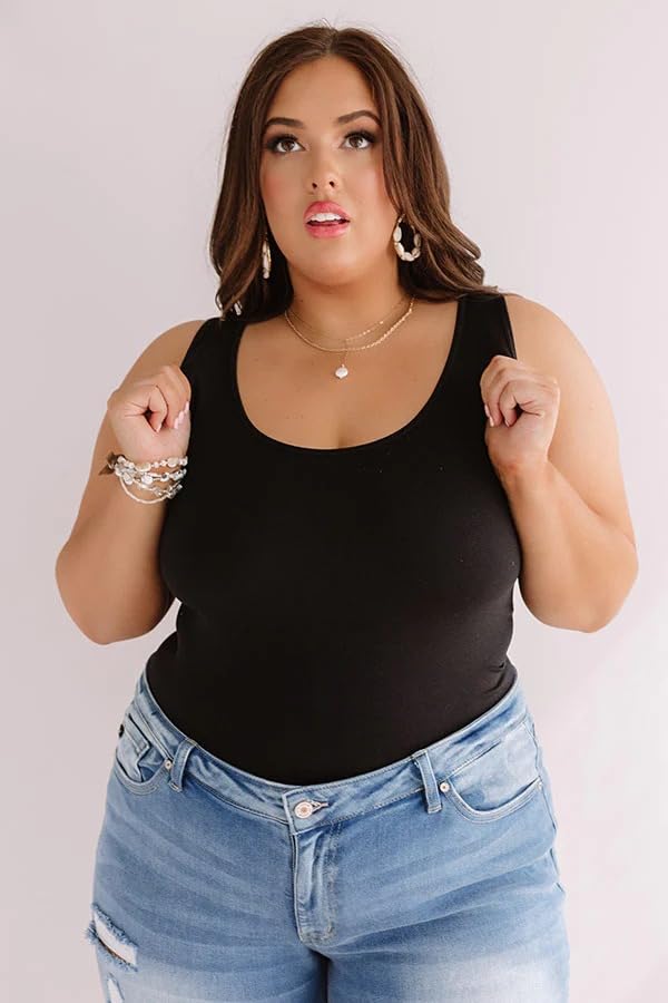 SHAPERX Women's Tank Top Compression Shaper Seamless Slimming Shaping Tanks Plus Size (5XL, Black) - Image 3 thumbnail