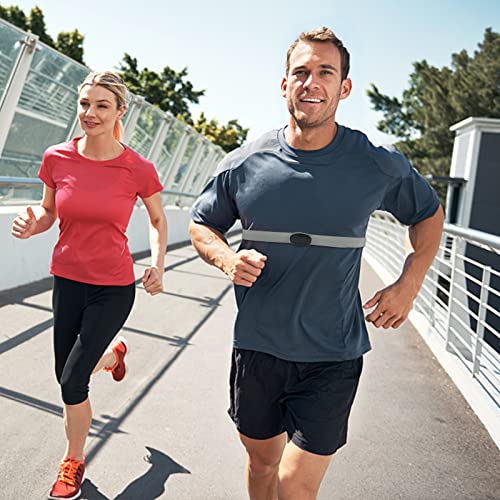 Onlyesh Brustgurt Verstellbarer Elastischer Ersatzgurt mit Herzfrequenzmessgerät Pulsmesser für Polar Garmin Wahoo, Sport, Laufen (Grau)